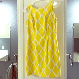 Yellow and white dress